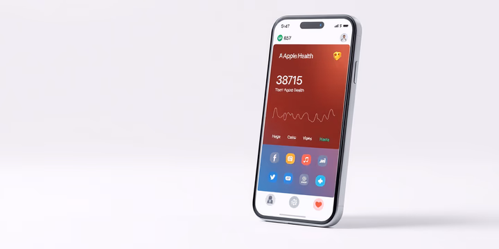 Illustration einer digitalen Gesundheitsberatung mit ChatGPT und Apple Health-Daten.