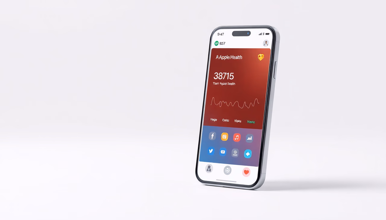 Illustration einer digitalen Gesundheitsberatung mit ChatGPT und Apple Health-Daten.