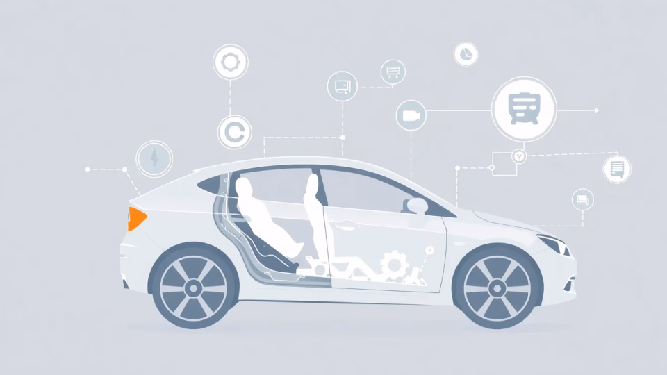Minimalistische technische Darstellung von künstlicher Intelligenz in der Automobilindustrie