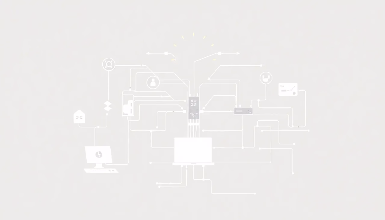 Technische Illustration zur Rolle der künstlichen Intelligenz in der Telekommunikation