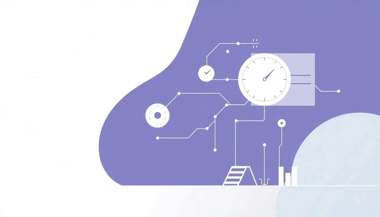 Minimalistische technische Illustration von wissenschaftlicher KI