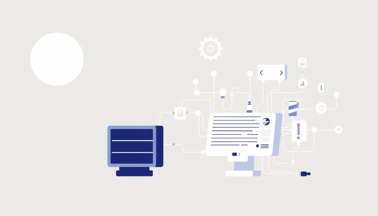 Technische Illustration zur automatisierten Prozessoptimierung mit KI