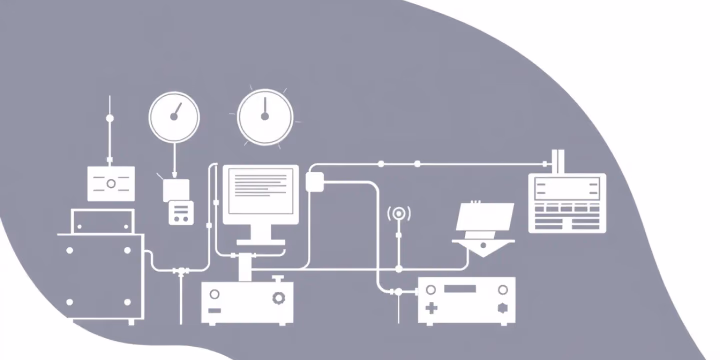 Technische Illustration von automatisierten Arbeitsabläufen mit KI