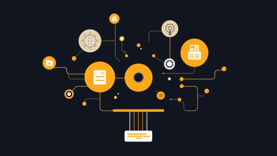 Illustration zur intelligenten Datenaggregation, abstrakt und modern