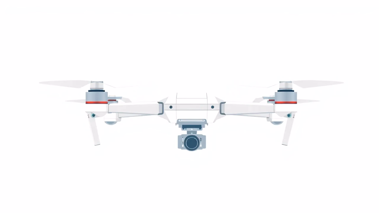 Technische Illustration von autonomen Drohnen in Aktion