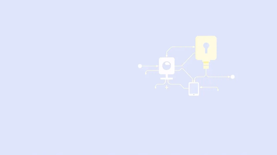 Minimalistische technische Darstellung von datenschutzfreundlicher KI