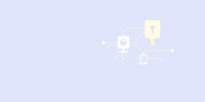 Minimalistische technische Darstellung von datenschutzfreundlicher KI