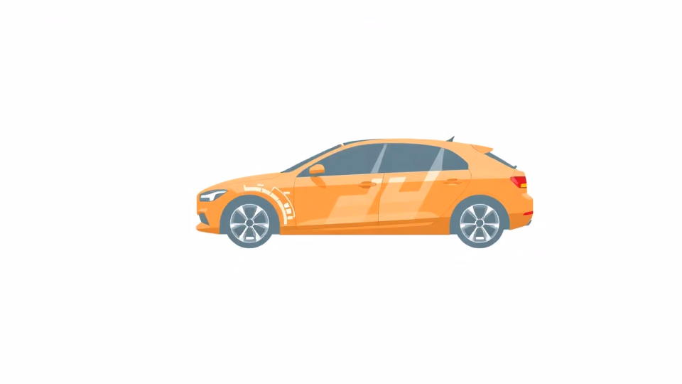 Technische Illustration von adaptiven Fahrzeugtechnologien