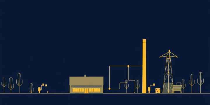 Technische Illustration von KI in der Energieerzeugung