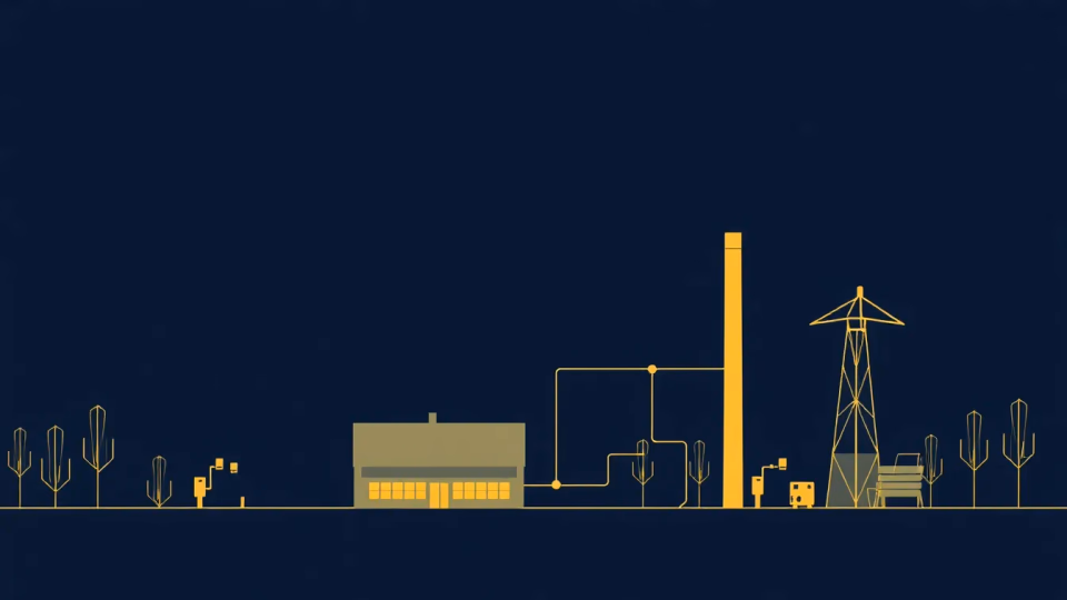Technische Illustration von KI in der Energieerzeugung