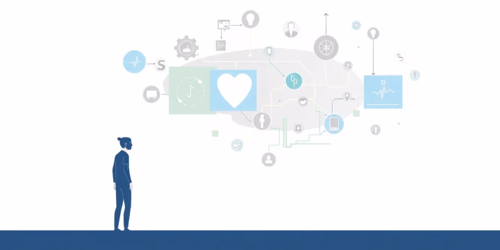 Technische Illustration der Künstlichen Intelligenz im Gesundheitswesen