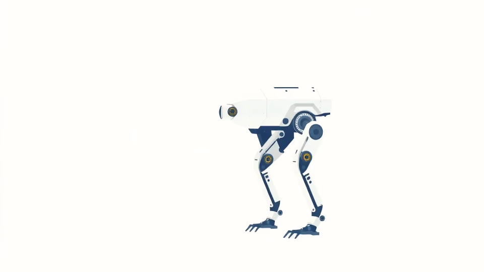 Technische Illustration von adaptiver Robotik in der Sicherheitstechnologie