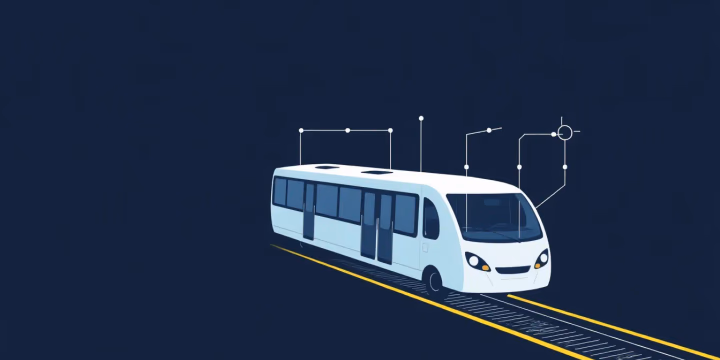 Technische Illustration von intelligenten Transportsystemen basierend auf KI