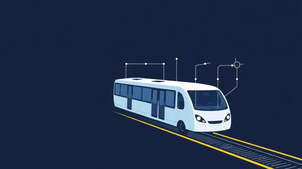 Technische Illustration von intelligenten Transportsystemen basierend auf KI