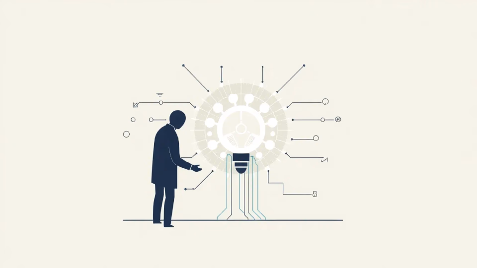 Minimalistische technische Illustration zur Ethik von KI in der Automatisierung