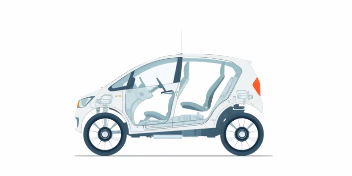 Technische Darstellung von adaptiven Fahrzeugtechnologien