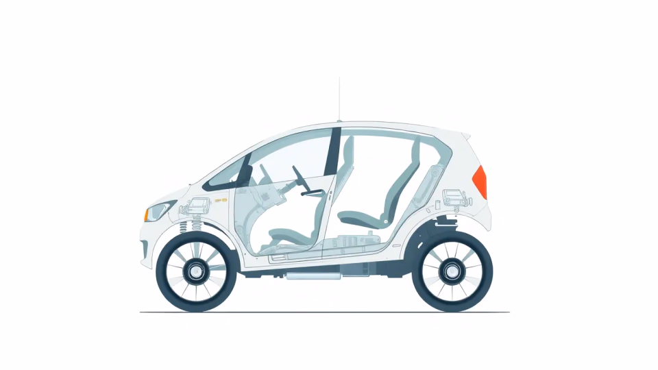Technische Darstellung von adaptiven Fahrzeugtechnologien