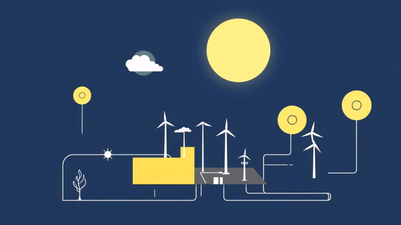 Technische Illustration zur Künstlichen Intelligenz in der Energieverteilung