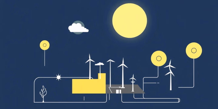Technische Illustration zur Künstlichen Intelligenz in der Energieverteilung
