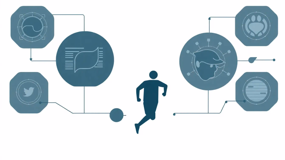 Abstrakte Illustration von Künstlicher Intelligenz im Sportmanagement