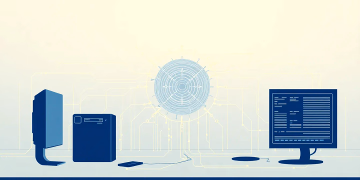 Technische Illustration von intelligenter Datenverarbeitung