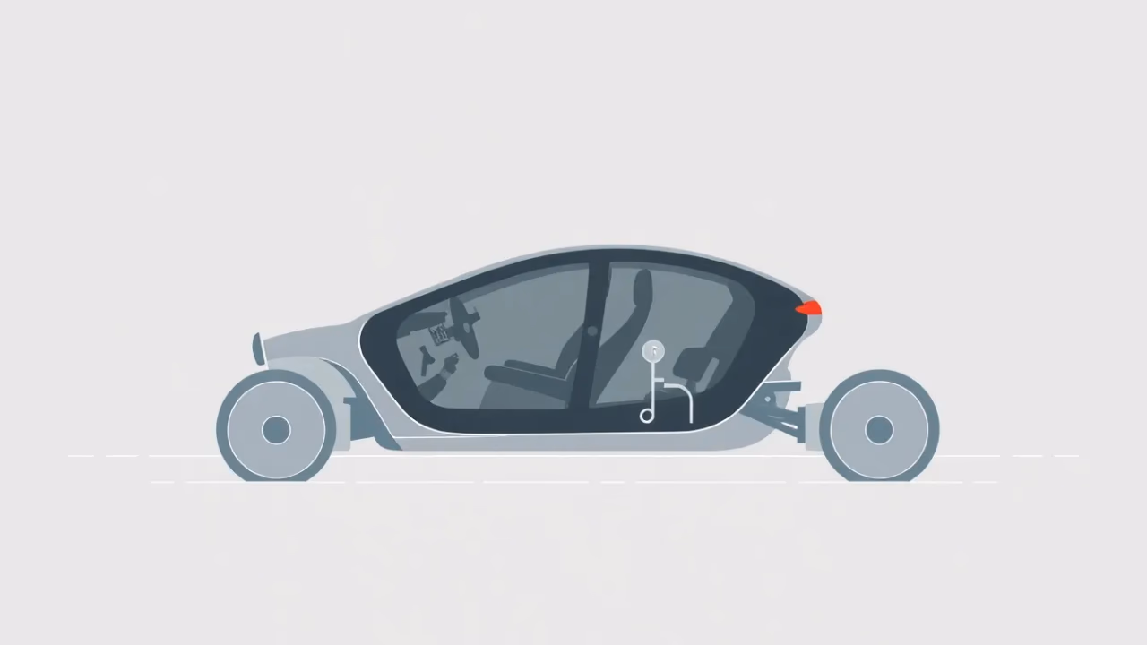 Technische Illustration eines autonomen Fahrzeugsystems
