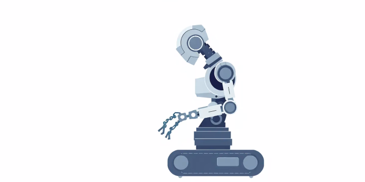 Technische Illustration von adaptiver Robotik in der Fertigung