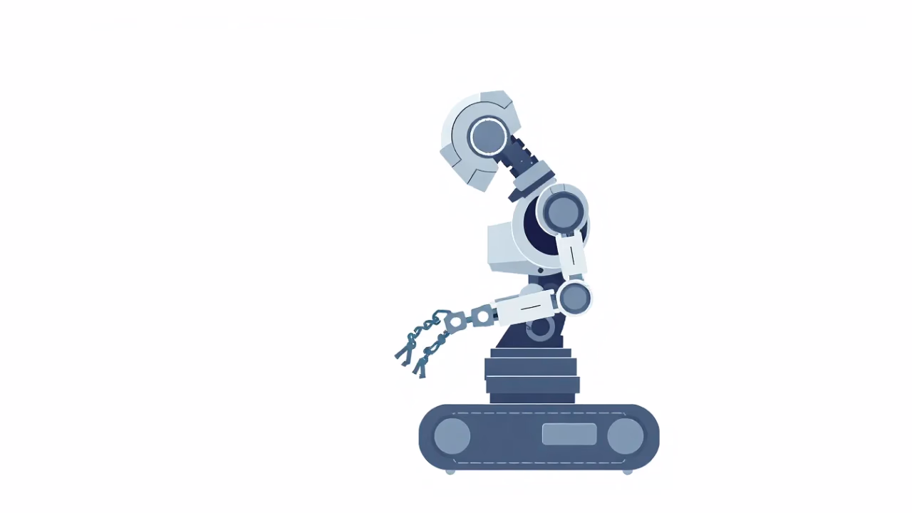 Technische Illustration von adaptiver Robotik in der Fertigung