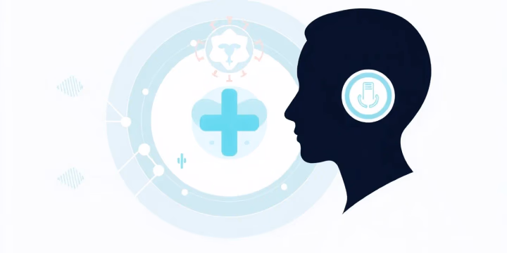 Technologische Illustration von Künstlicher Intelligenz in der Gesundheit