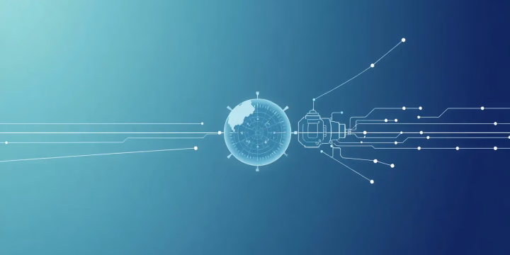 Technische Illustration zur künstlichen Intelligenz in der Raumfahrt
