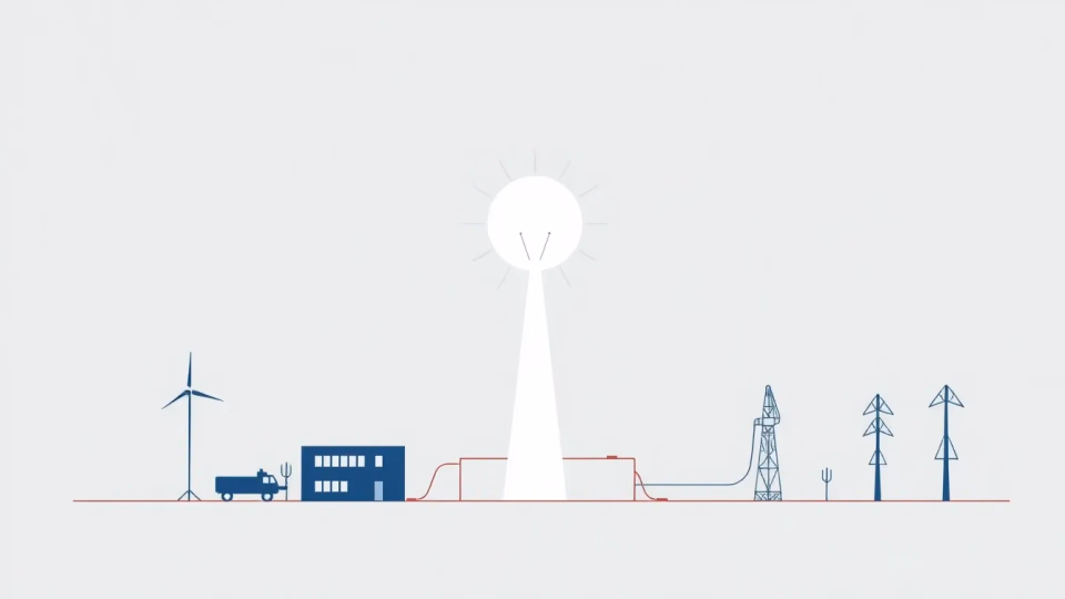 Minimalistische technische Illustration von KI in der Energieeffizienz