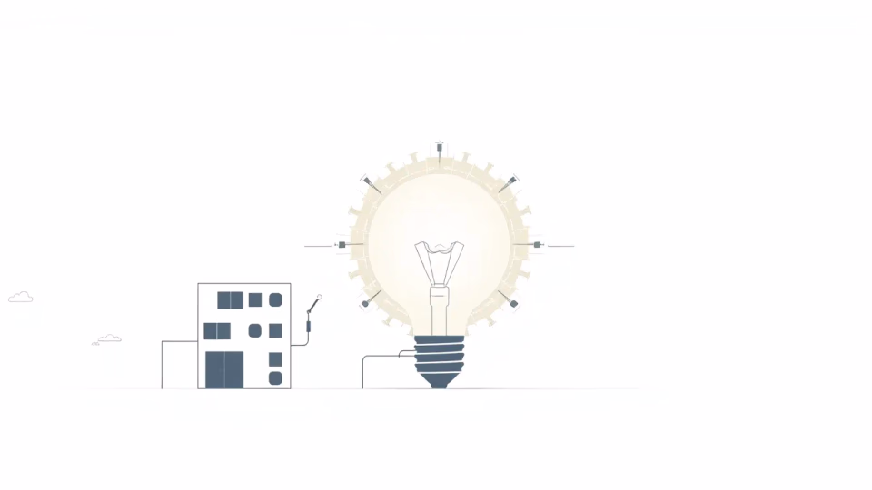 Technische Illustration zur Rolle der künstlichen Intelligenz in der Energieeffizienz