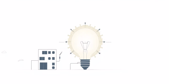 Technische Illustration zur Rolle der künstlichen Intelligenz in der Energieeffizienz