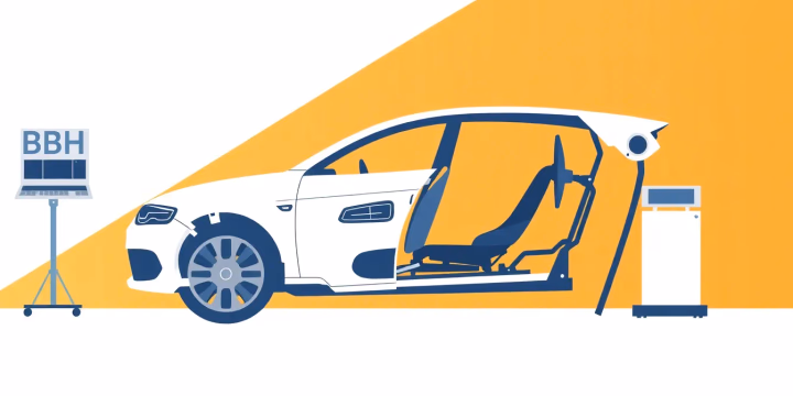 Technische Illustration zur Ethik in der Automobilindustrie