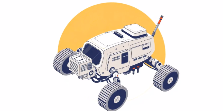 Technische Illustration eines autonomen Besatzungssystems in der Raumfahrt