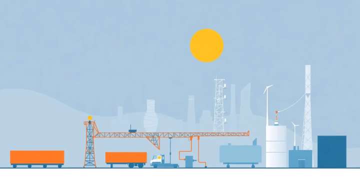 Technische Illustration von intelligenter Nutzungsoptimierung in der Industrie