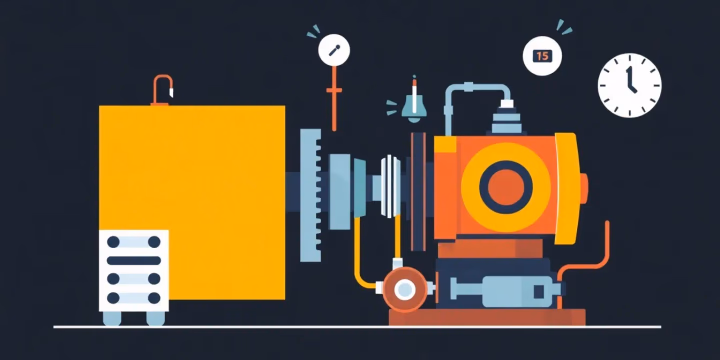 Technische Illustration zur vorausschauenden Wartung in KI