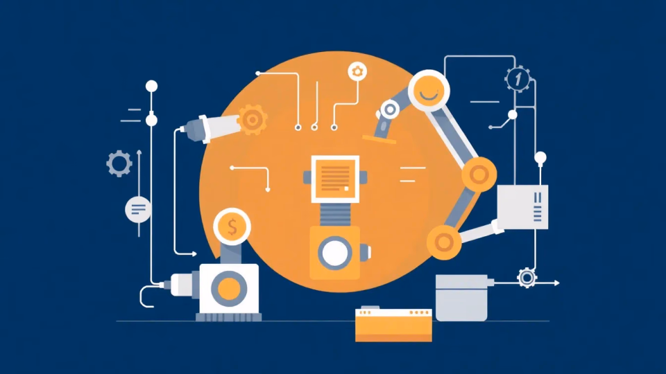 Technische Illustration zur Robotic Process Automation