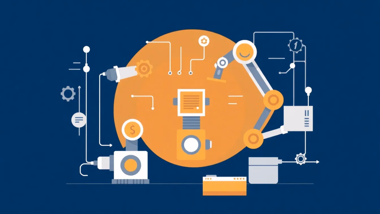 Technische Illustration zur Robotic Process Automation