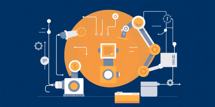 Technische Illustration zur Robotic Process Automation