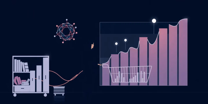 Illustration von KI und Retail-Analyse Prozessen