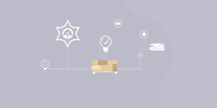 Technische Illustration der Künstlichen Intelligenz in der Supply Chain