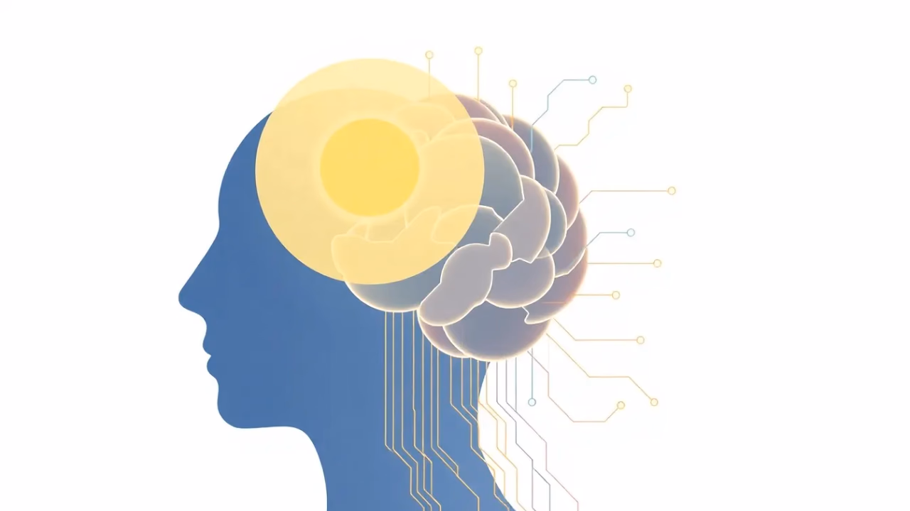 Technische Illustration von Schwarmintelligenz in KI