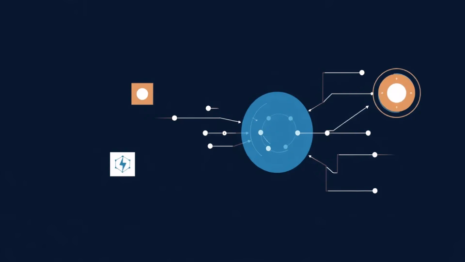 Minimalistische technische Illustration von erklärbarer künstlicher Intelligenz in Entscheidungsprozessen