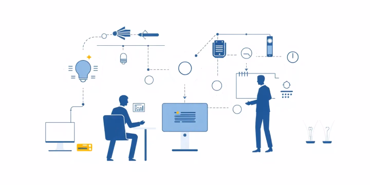 Illustration von adaptiven Lernsystemen in Unternehmen