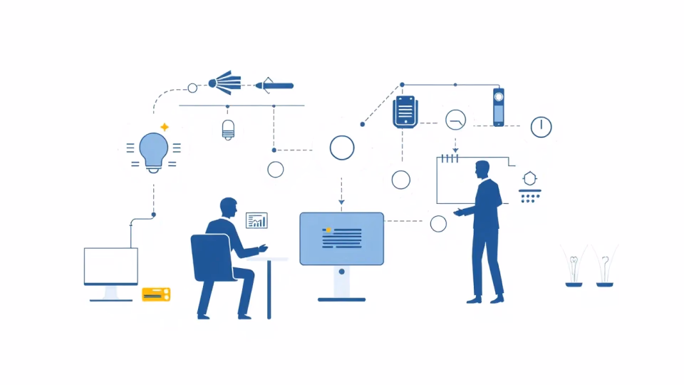 Illustration von adaptiven Lernsystemen in Unternehmen