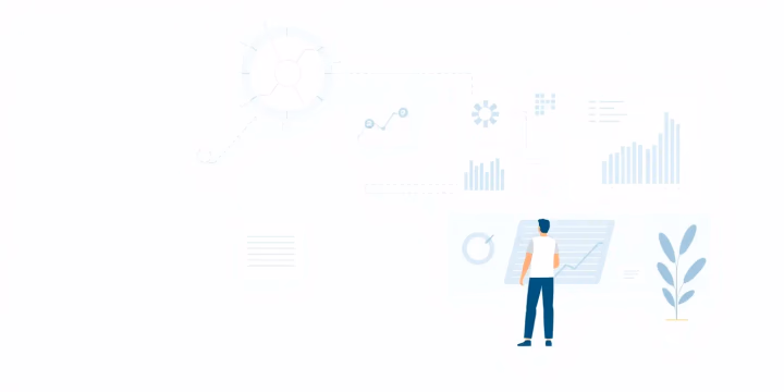 Abstrakte technische Illustration von KI-gestützten Kundeninsights