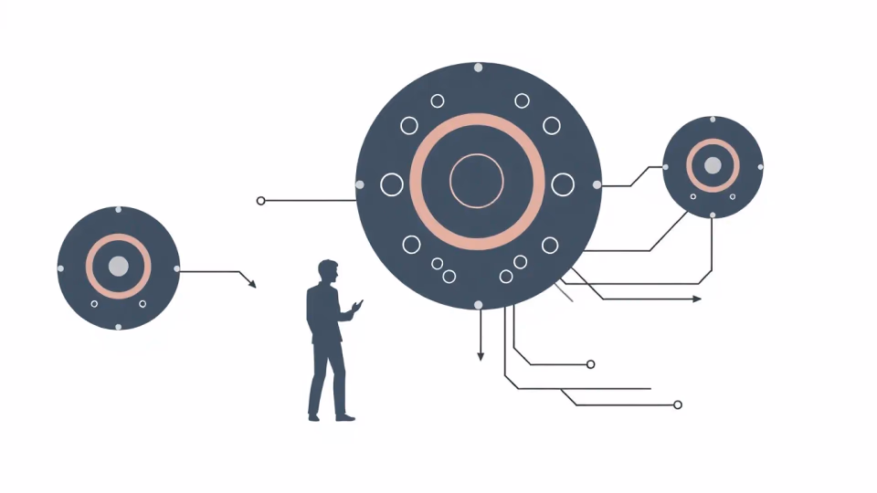 Illustration von adaptiven Agenten in Unternehmensstrategien