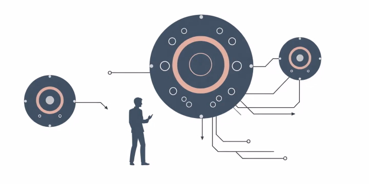 Illustration von adaptiven Agenten in Unternehmensstrategien
