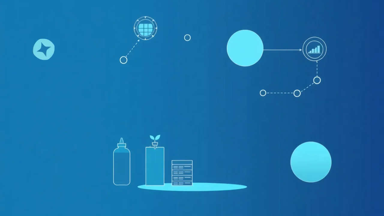 Technische Illustration zur AI-gestützten Risikobewertung in der Lebensmittelindustrie